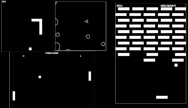 Menu montage of the retro game collection